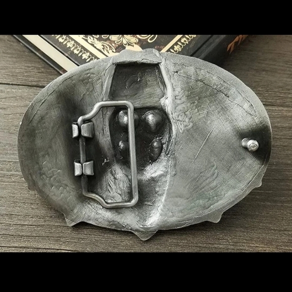 Cowgirl cowboy rodeo American flag belt buckle.   Gold version available in my … - Picture 4 of 4